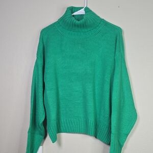 Davi&Dani Women's Green Turtleneck Sweater Oversized Size S Nwt.